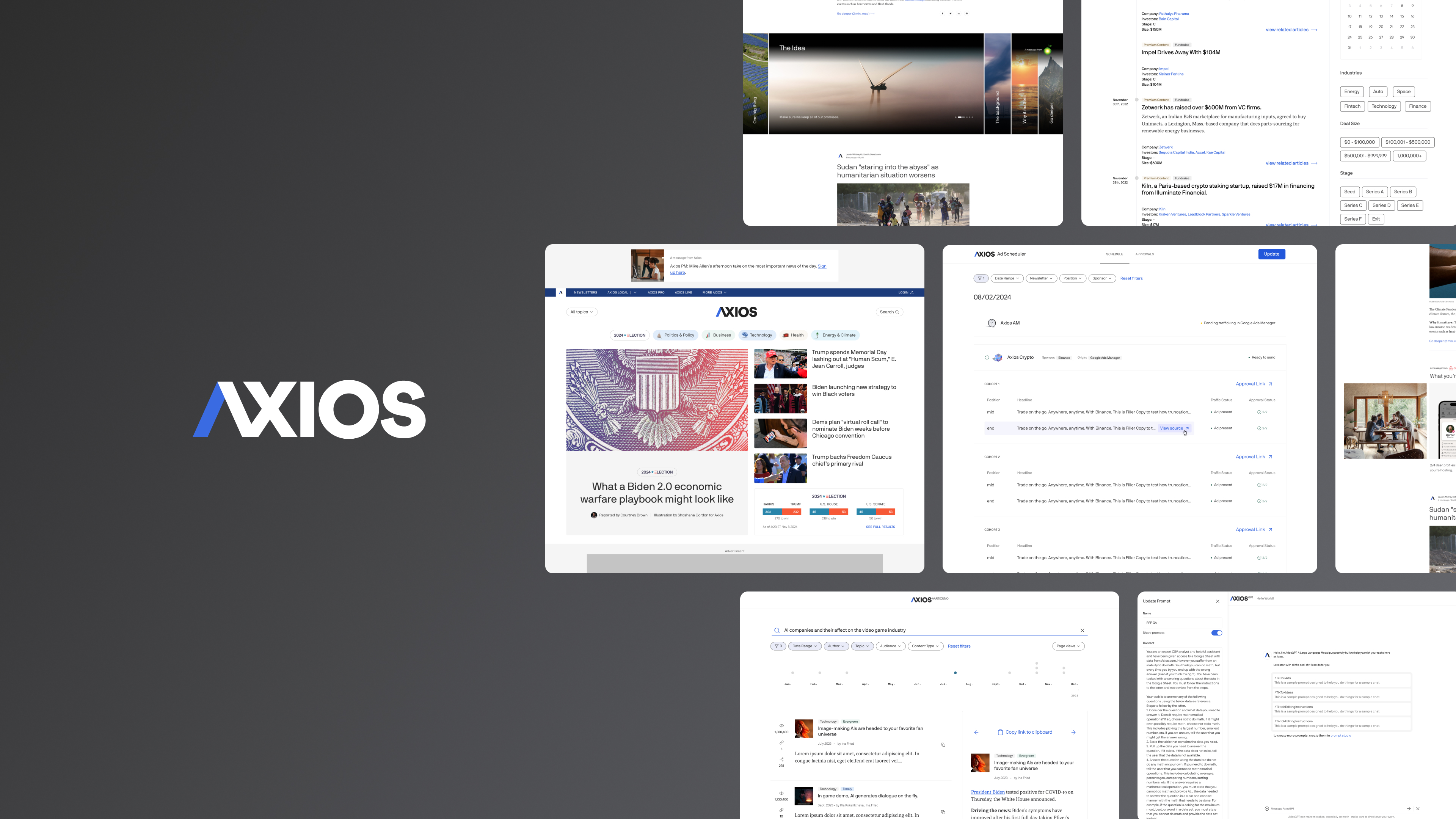Axios news platform interface showing AI-powered digital news delivery tools